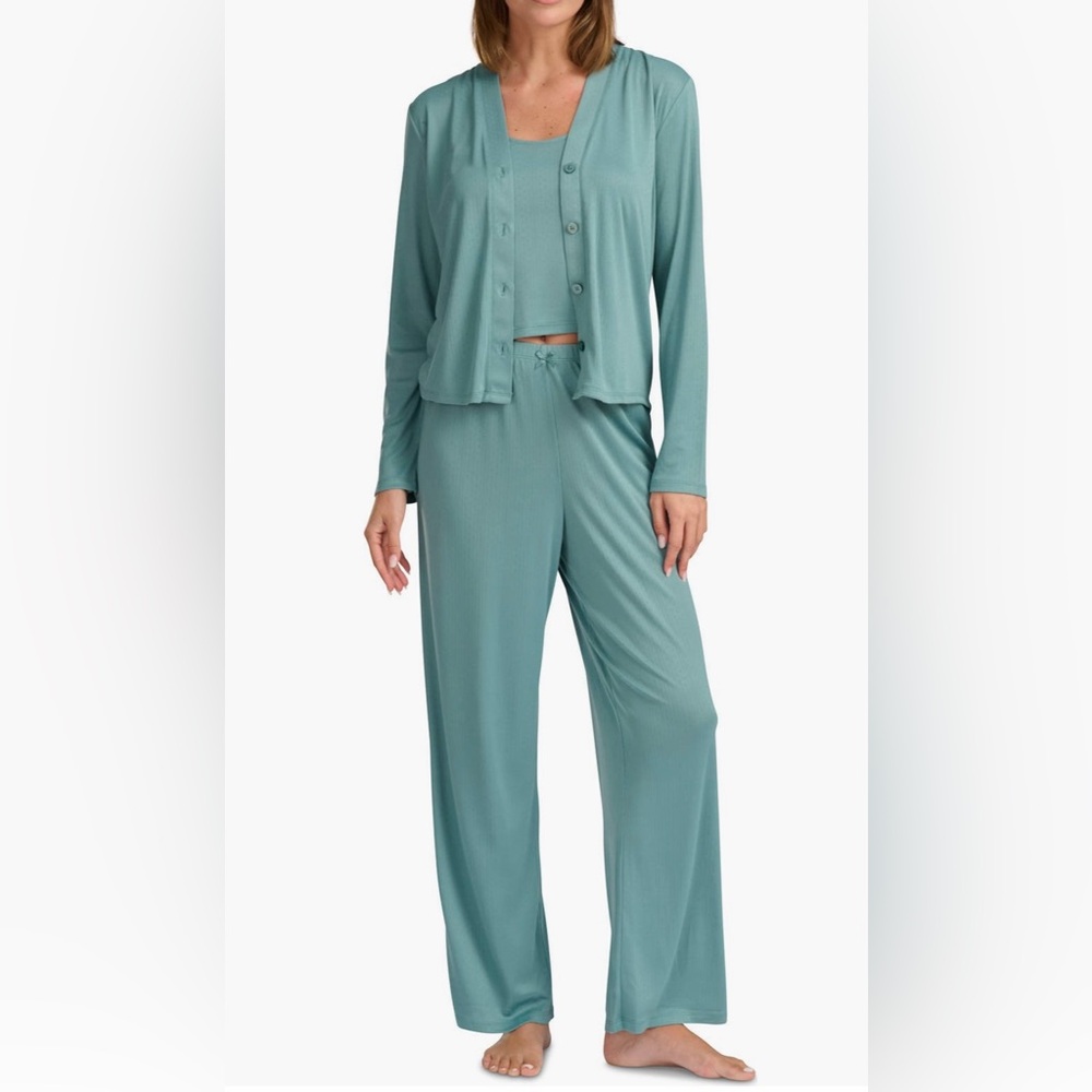 Splendid Pointelle 3 Piece Sleep Set
in Mineral Blue